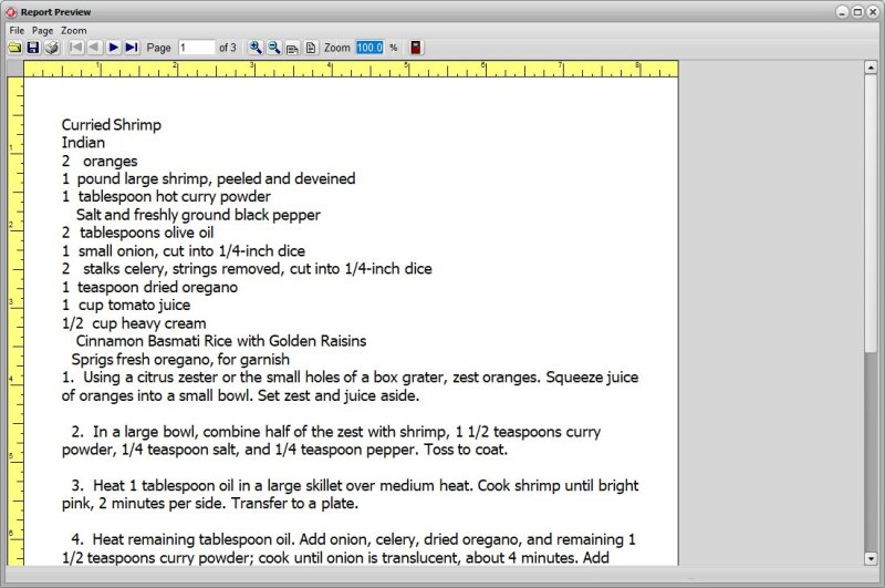 Recipe Cataloging Software for Windows PCs print recipe book